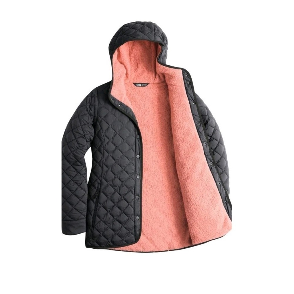 The North Face Womens Thermoball Jacket Size XS‎ Black Pink Sherpa Fleece Lining